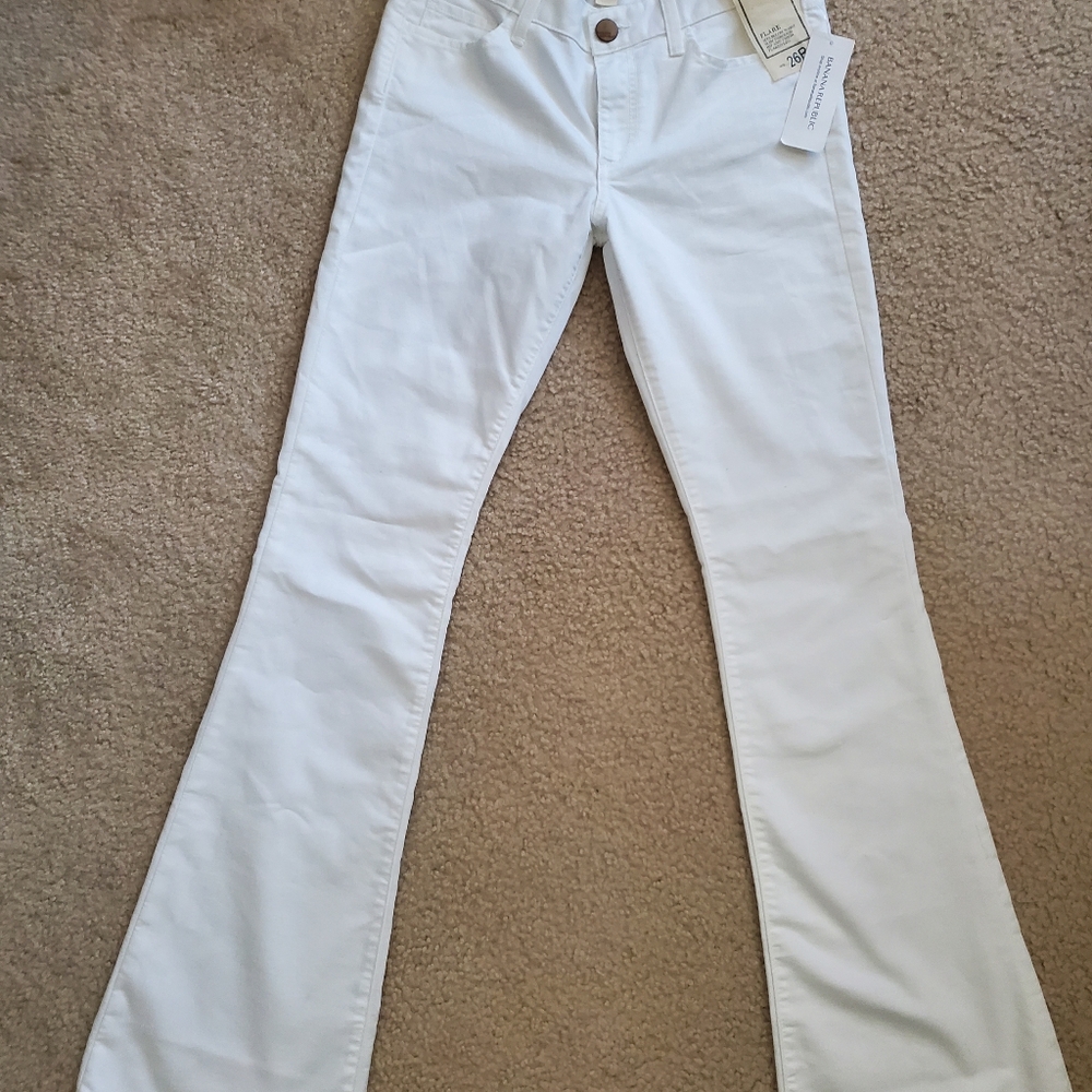Banana Republic White Flare Jeans Womens 26 - Picture 2 of 6